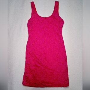 Ambiance Hot Pink Lace Mini Dress